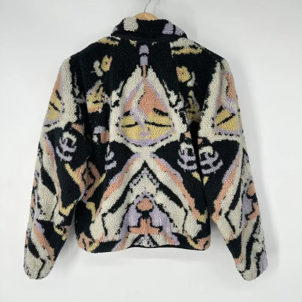 Free People FP Movement Hit The Slopes Rocky Ridge Printed Jacket Sherpa Fleece